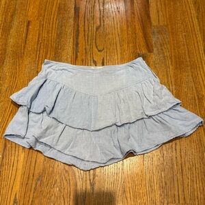 Altar'd State Light Blue Tiered Mini Skirt